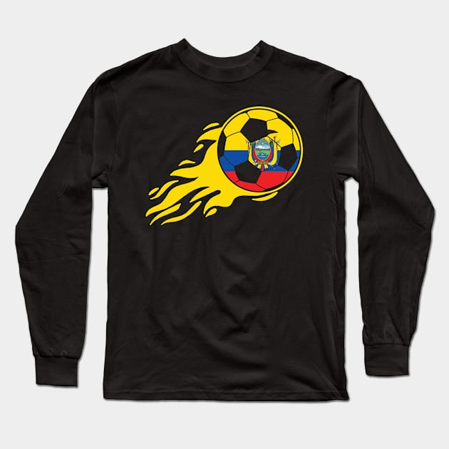 Soccer Ecuador Ecuadorian Flag Long Sleeve T-Shirt by KAWAIITEE